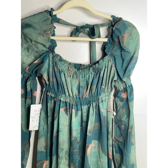 Free People Stone Cold Fox Jasmine Long Maxi Top Tunic Dress Green Size 0 XS NWT - Picture 4 of 7
